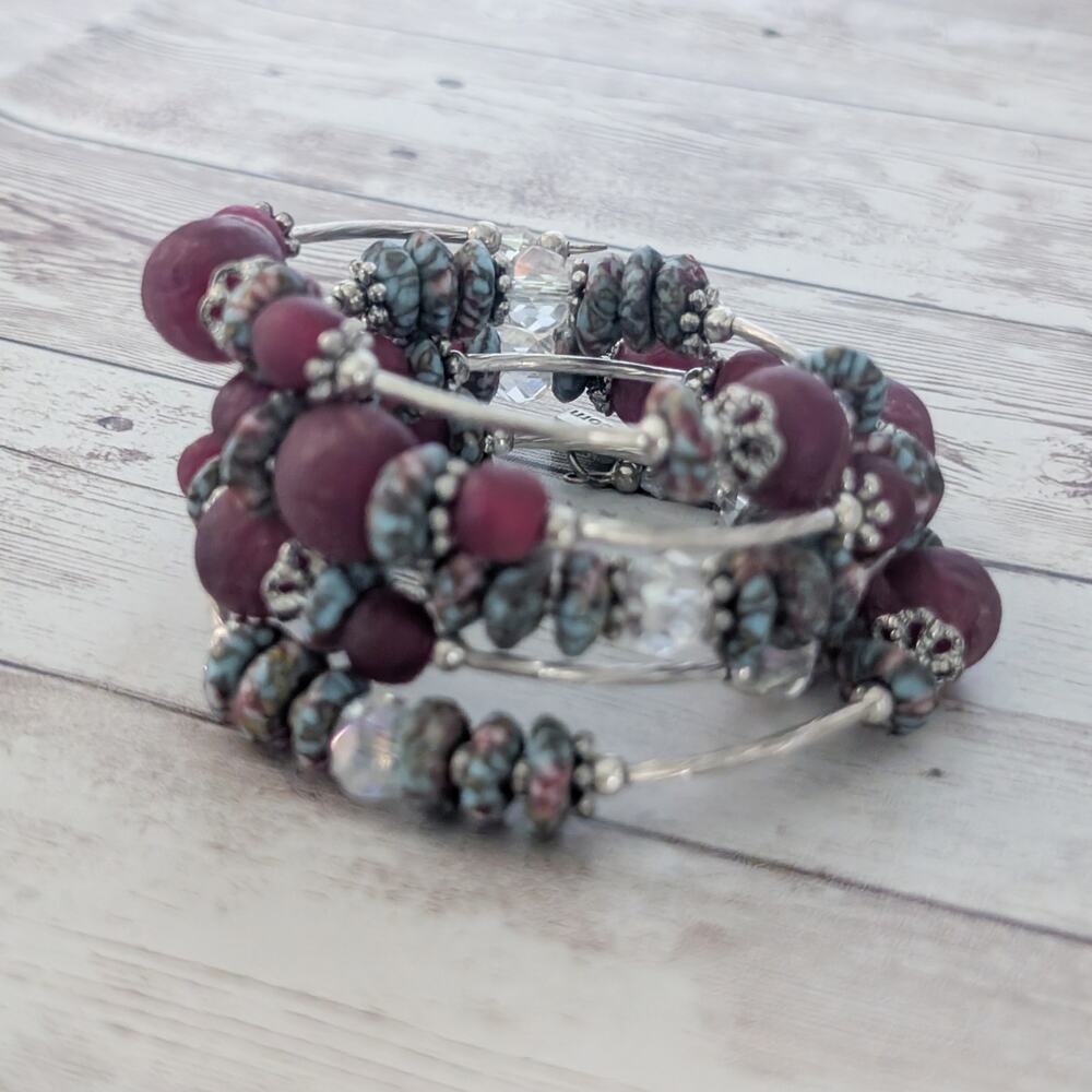 Kairos 10 Red Wrap Bracelet Mixed Materials